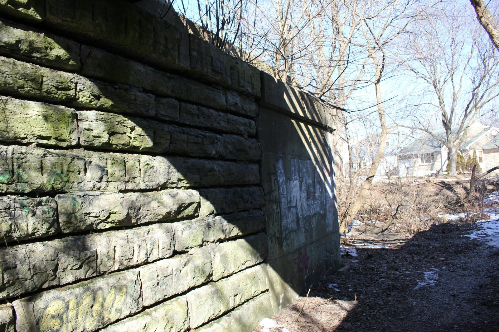 Concrete extension on north abutment